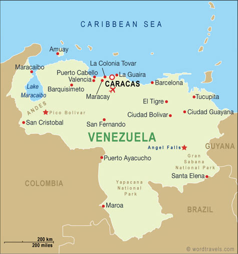 venezuela caracas haritasi